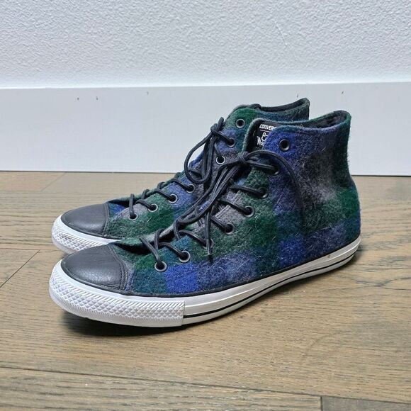 Converse x Woolrich Chuck Taylor All Star High Tops in Blue Plaid - Picture 1 of 11